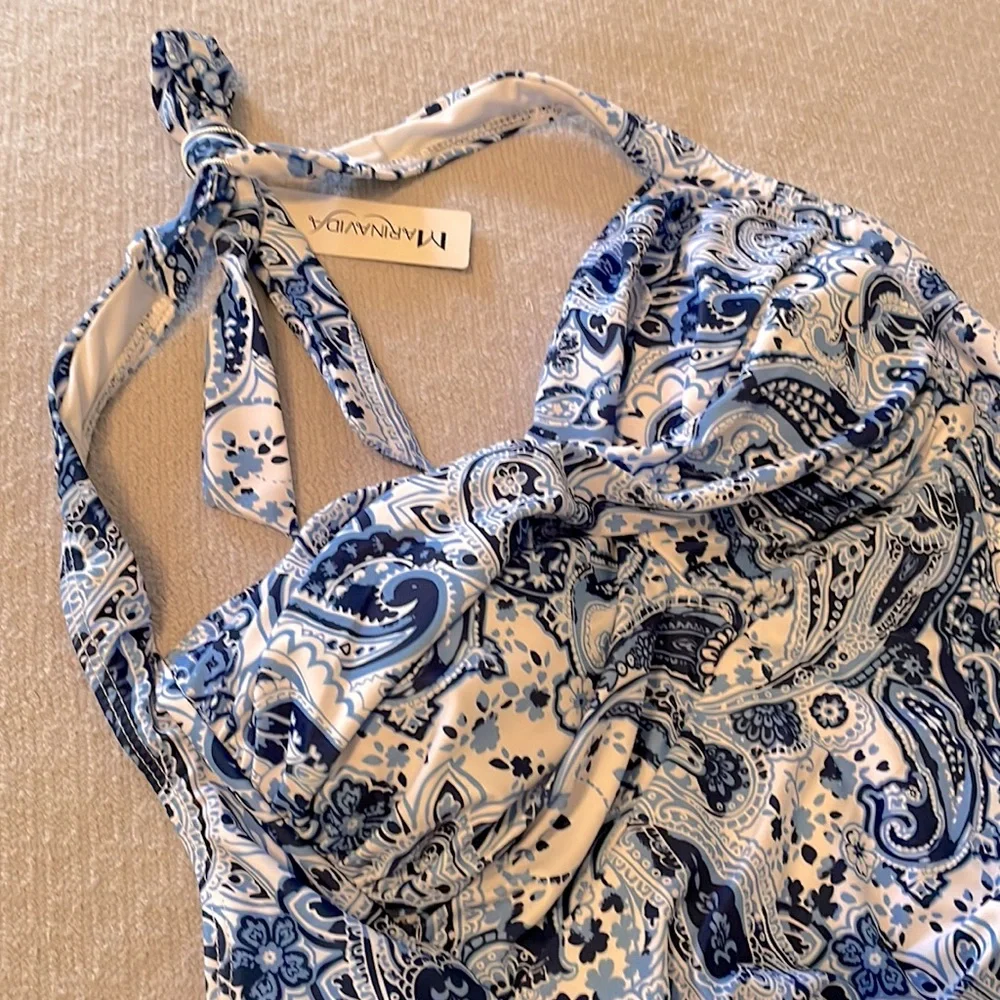 Halter Paisley One Piece Swimsuit - Picture 5 of 13